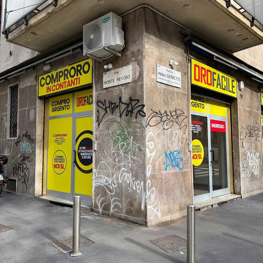 Compro oro Milano di Piazza Piero Gobetti, 19: ingresso negozio compro oro a Milano panoramica negozio ritiro oro usato a Milano